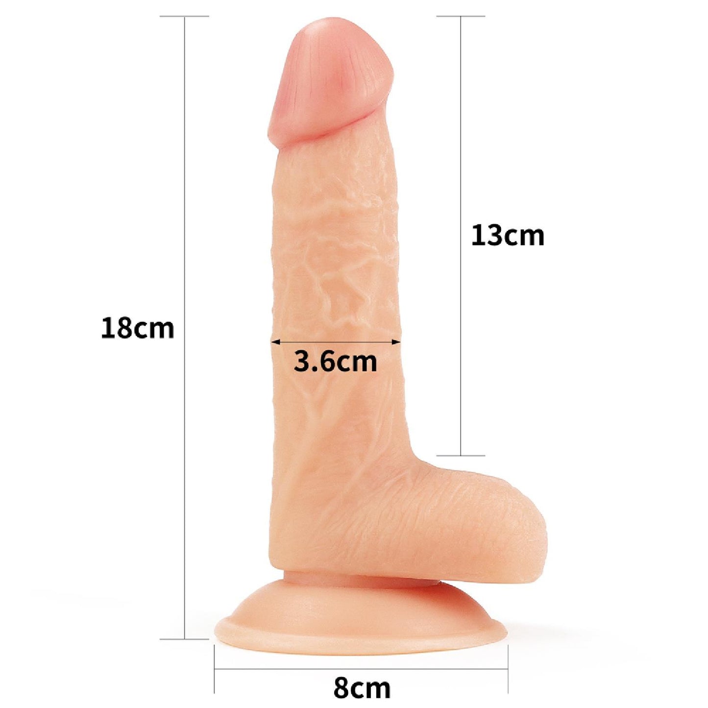 9-Wyżyłowany penis gruby z przyssawką dildo 18 cm-9