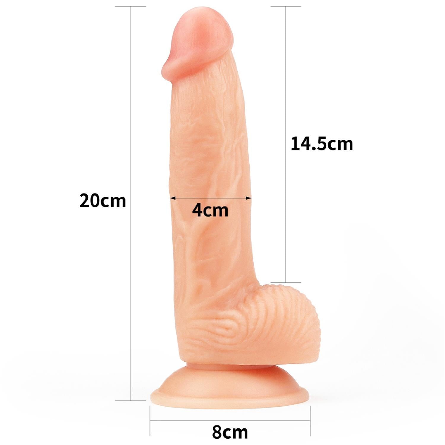 9-Wyżyłowany penis gruby z przyssawką dildo 20 cm-9