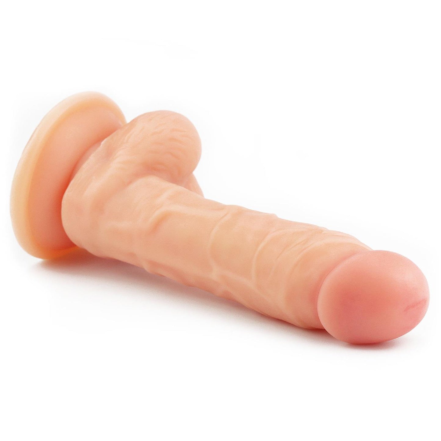 7-Giętki żyły penis gruby z przyssawką dildo 20 cm-7