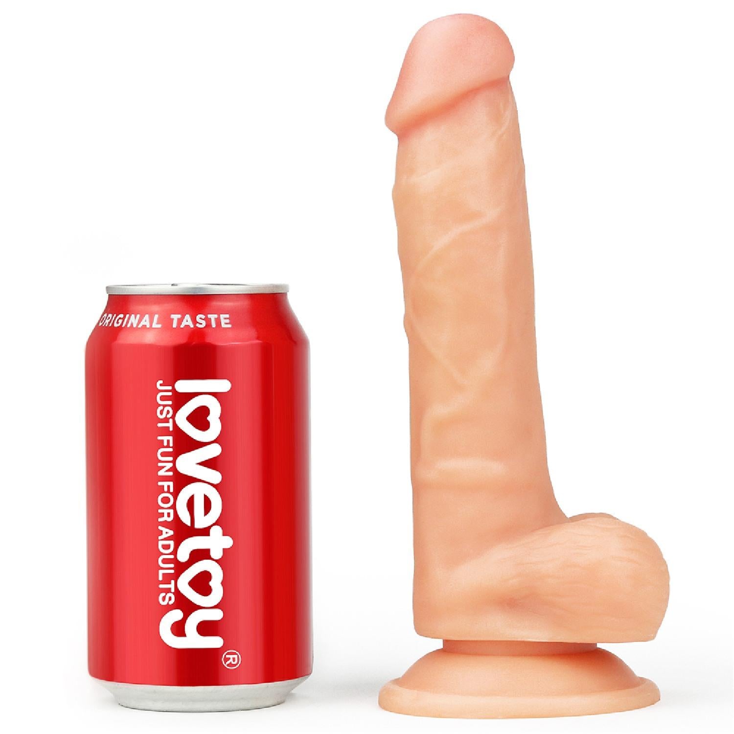 8-Giętki żyły penis gruby z przyssawką dildo 20 cm-8