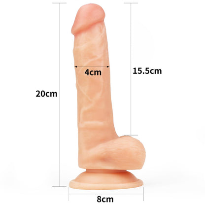 9-Giętki żyły penis gruby z przyssawką dildo 20 cm-9