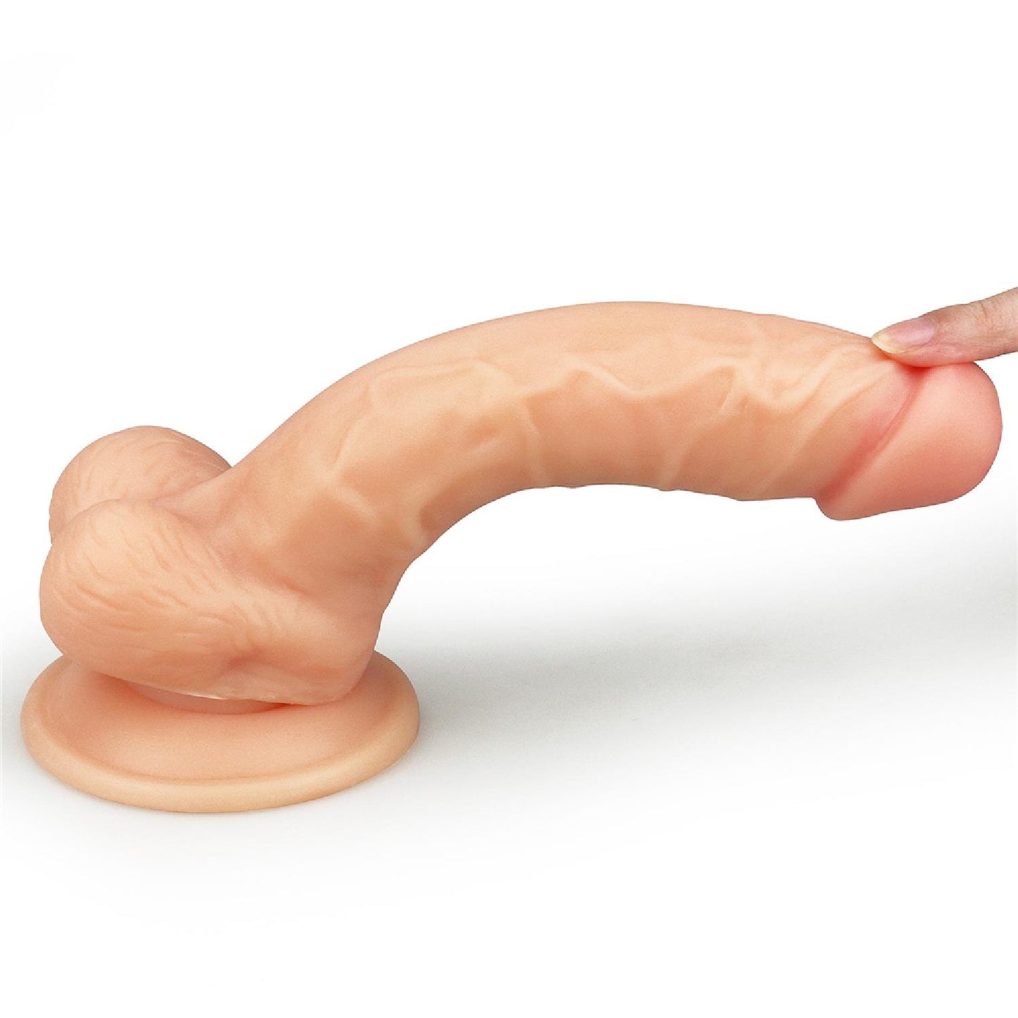 10-Giętki żyły penis gruby z przyssawką dildo 20 cm-10