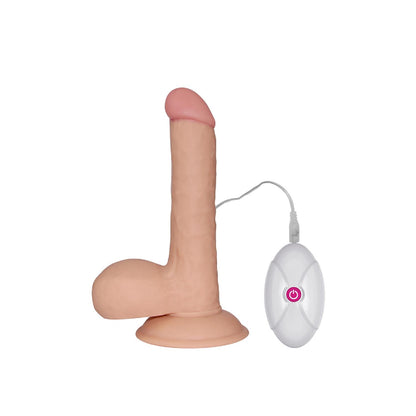 2-Dildo z przyssawką z wibracjami wyżyłowany 18 cm-2