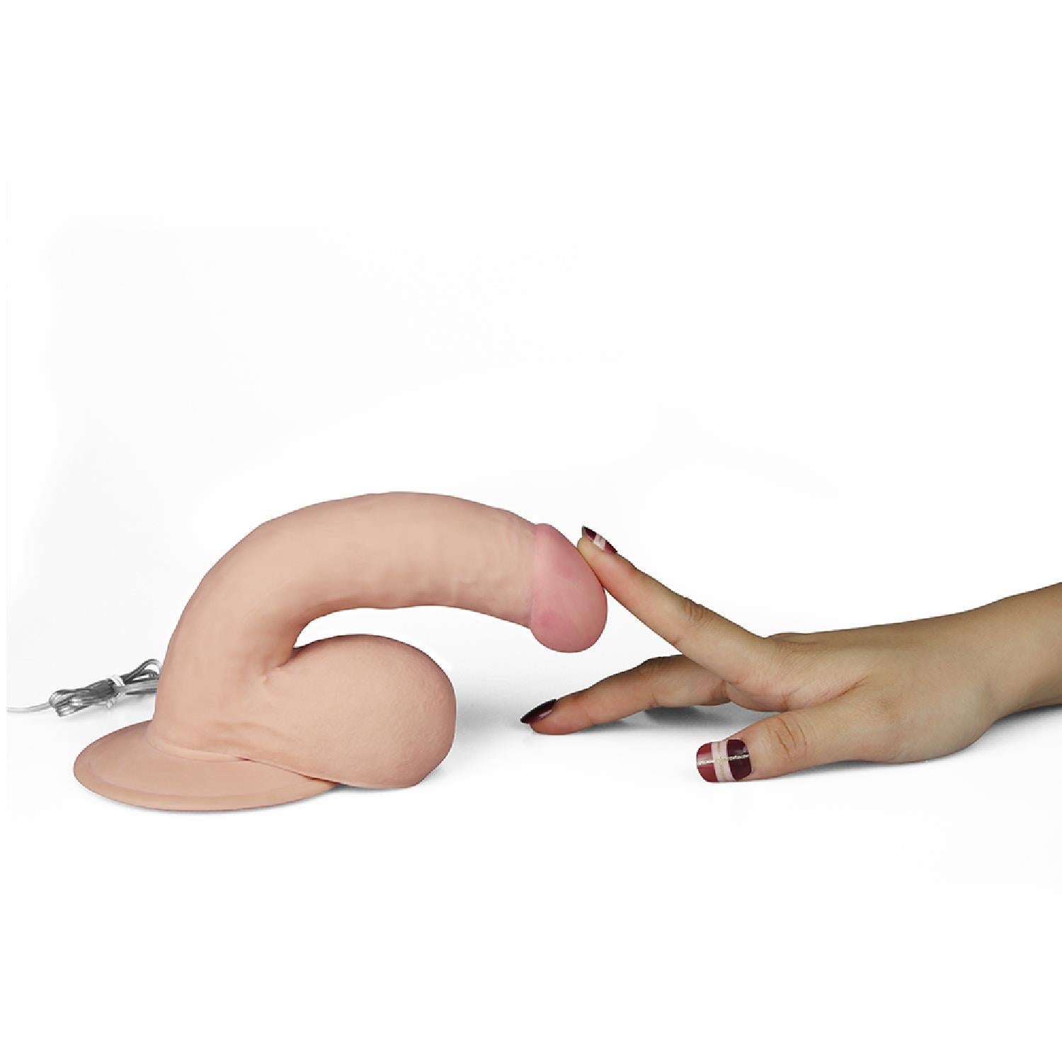 6-Dildo z przyssawką z wibracjami wyżyłowany 18 cm-6