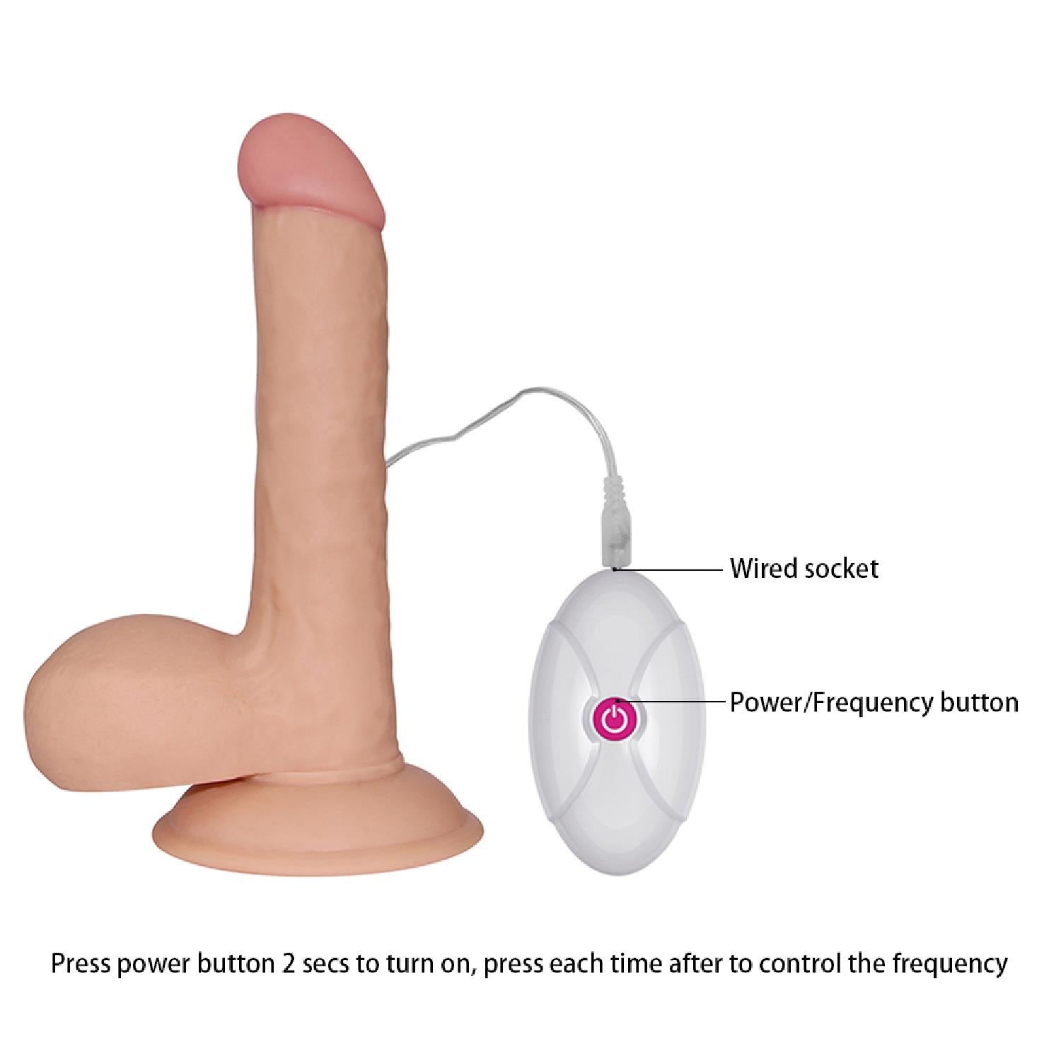 7-Dildo z przyssawką z wibracjami wyżyłowany 18 cm-7