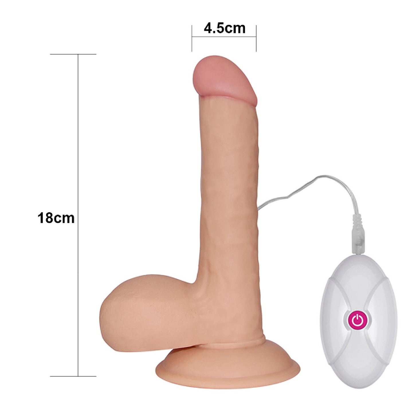 8-Dildo z przyssawką z wibracjami wyżyłowany 18 cm-8