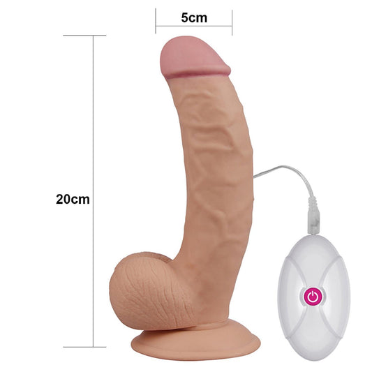 2-Realistyczne dildo z jądrami i wibracjami 21,5 cm-2