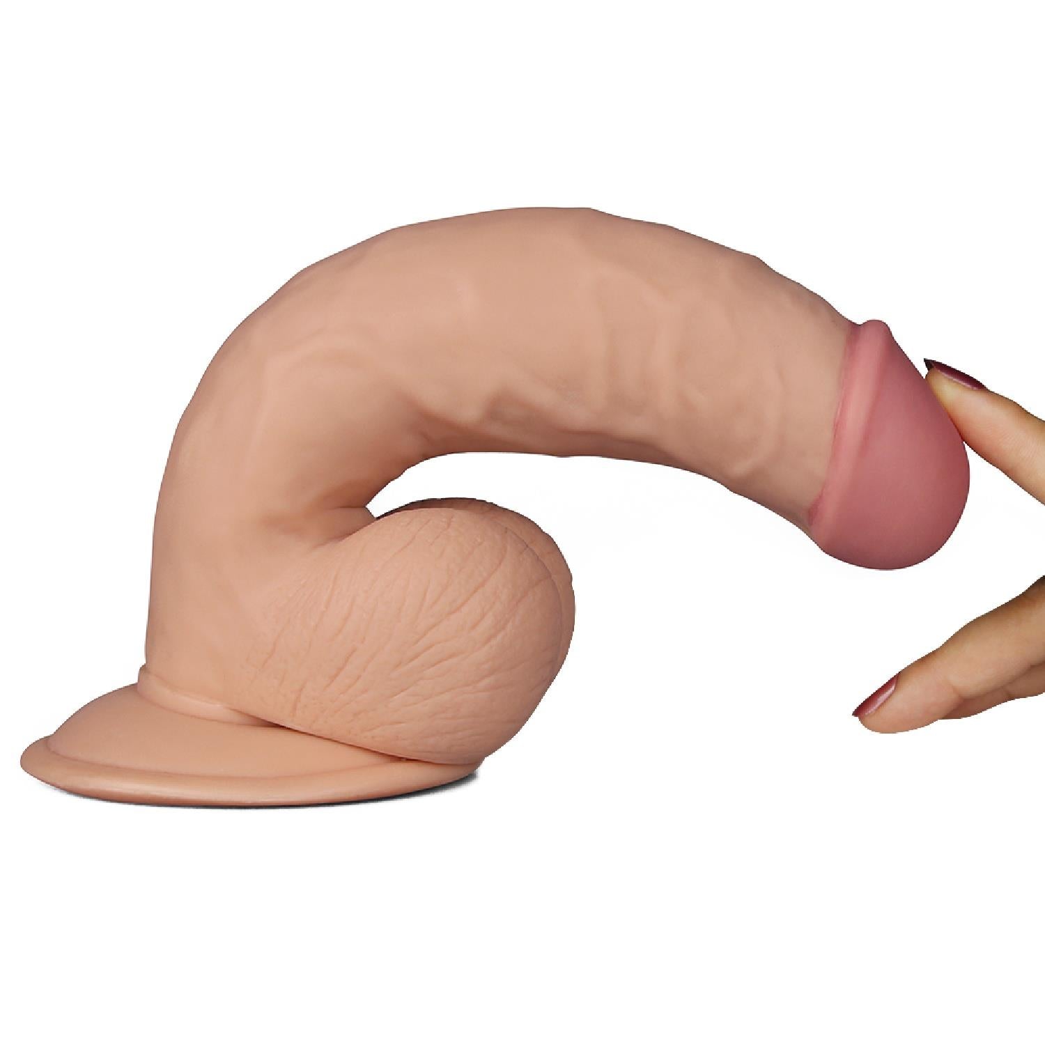 4-Realistyczne dildo z jądrami i wibracjami 21,5 cm-4