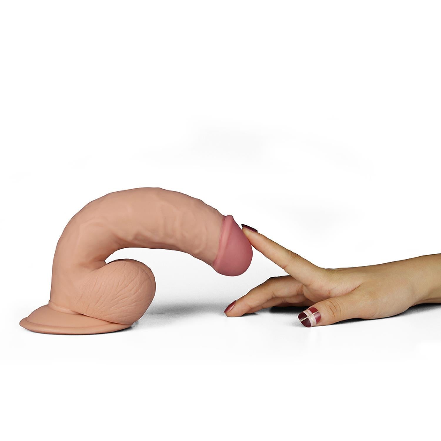 8-Realistyczne dildo z jądrami i wibracjami 21,5 cm-8