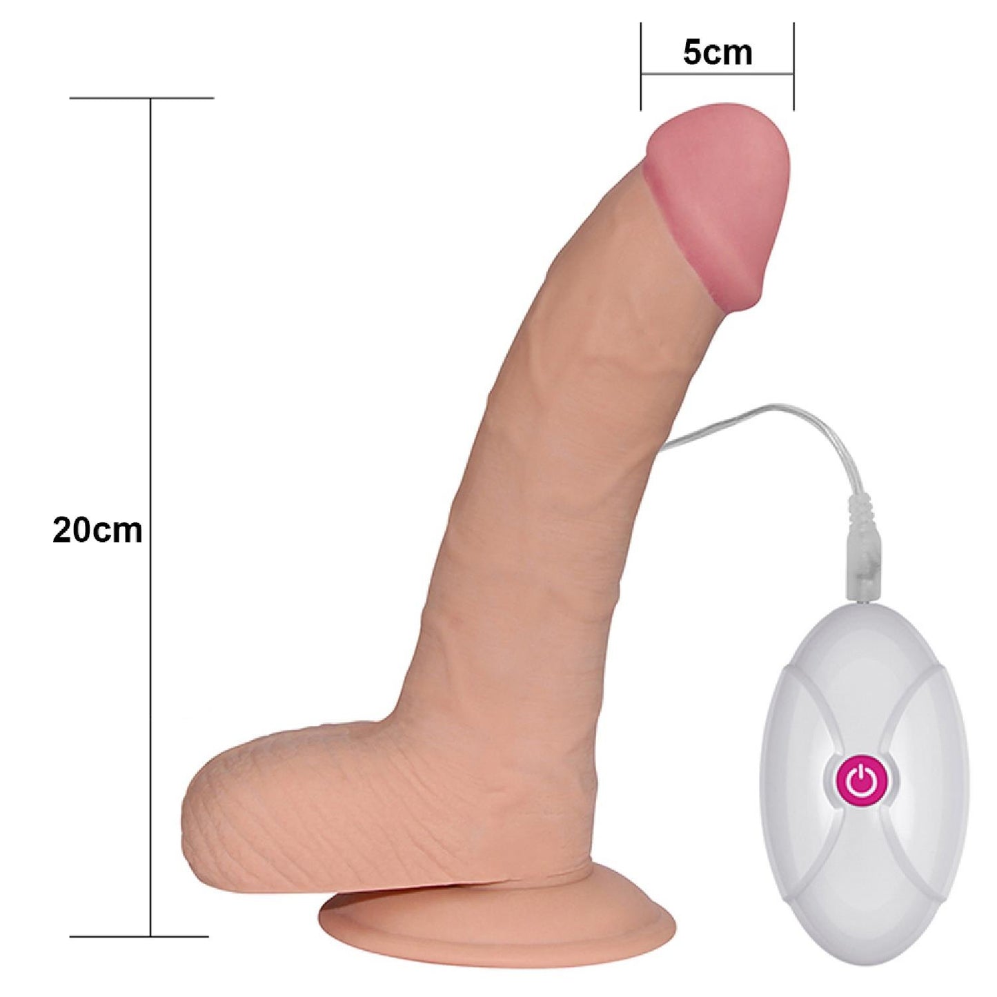 3-Dildo realistyczne gumowe z przyssawką wibracje-3