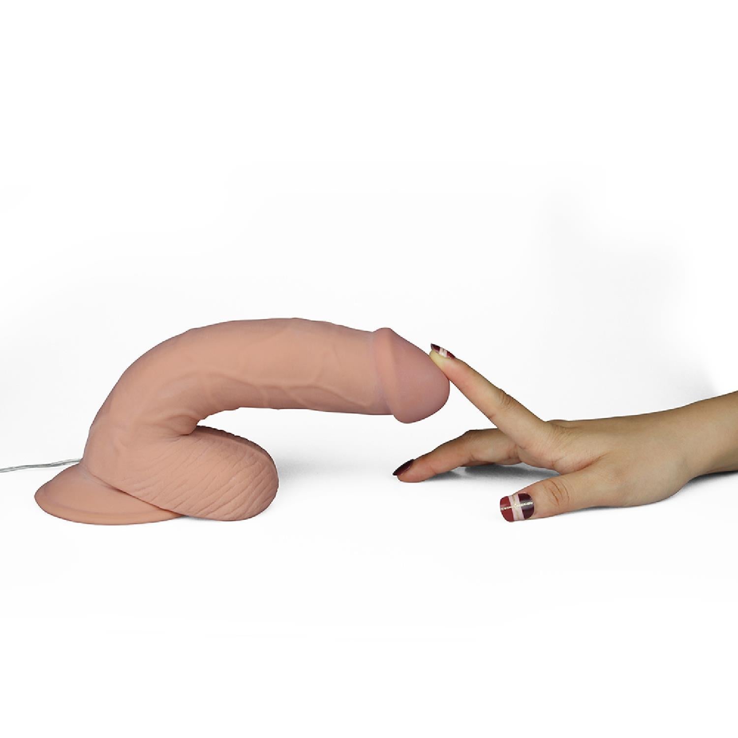 8-Dildo realistyczne gumowe z przyssawką wibracje-8