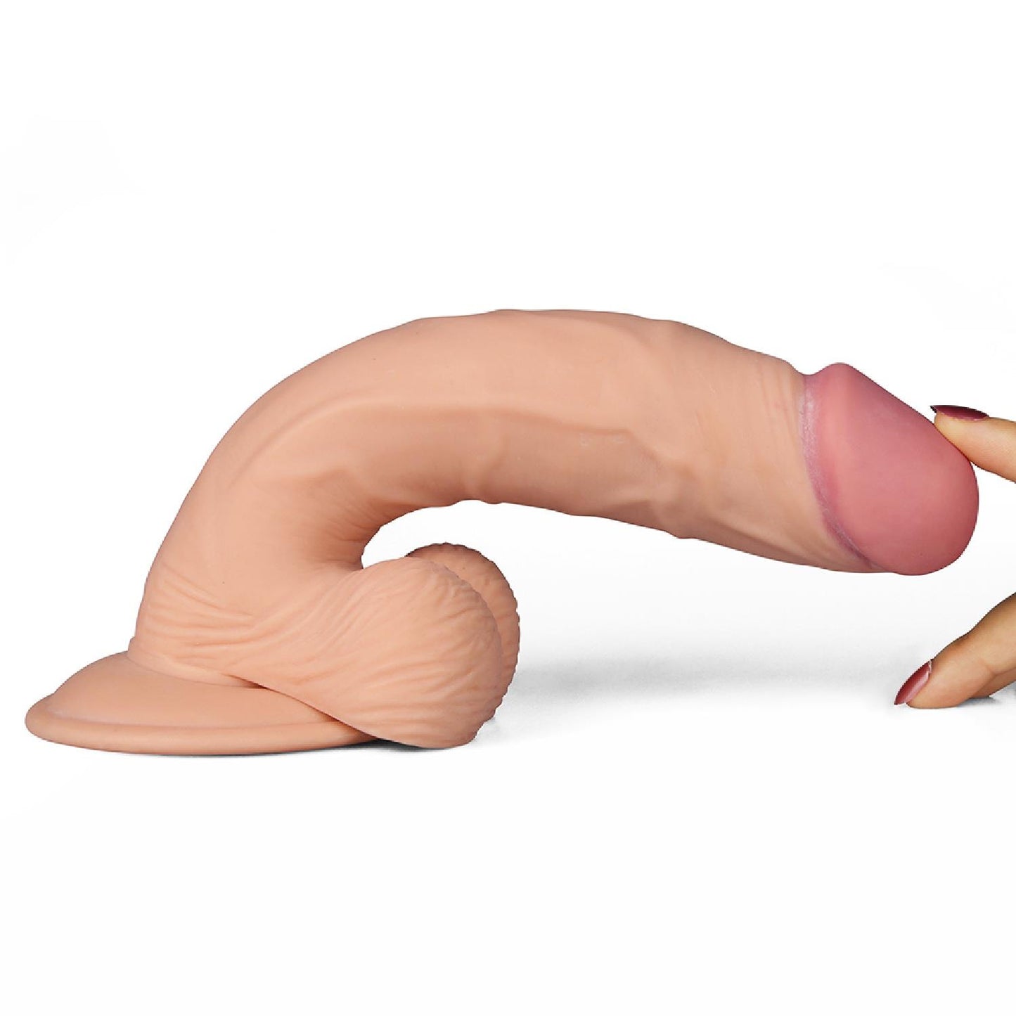 4-Proste dildo eko skóra realistyczne wibracje 22 cm-4