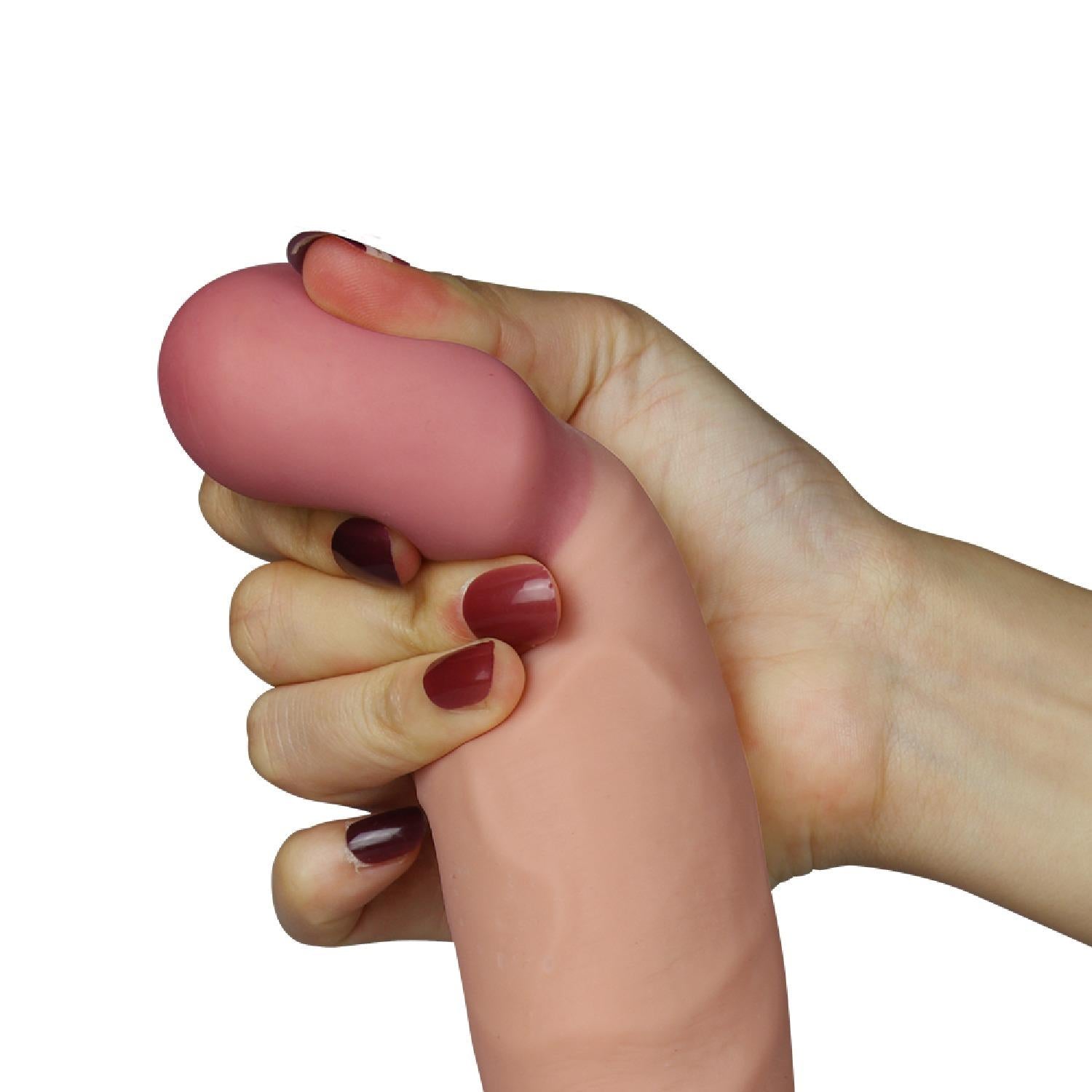 8-Proste dildo eko skóra realistyczne wibracje 22 cm-8