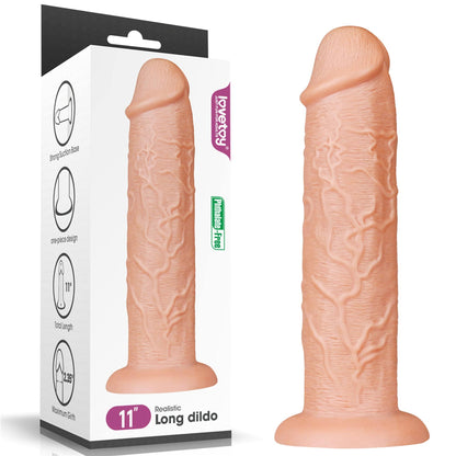 1-Długie potężne dildo z przyssawką i żyłami 28 cm-1