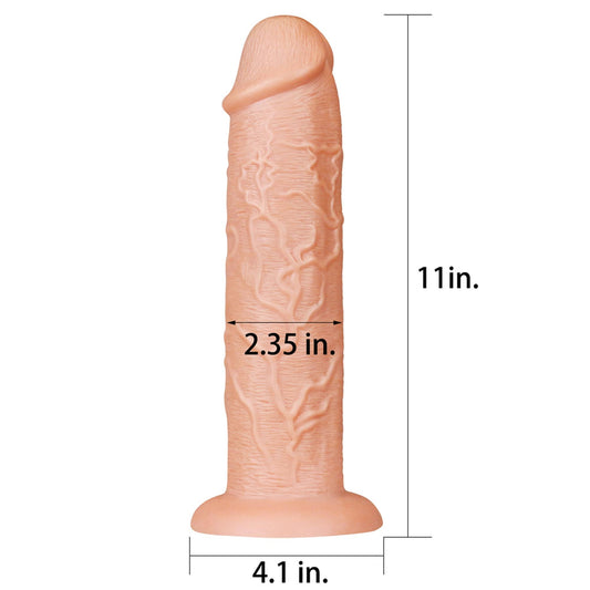 2-Długie potężne dildo z przyssawką i żyłami 28 cm-2