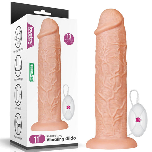 1-Grube ogromne dildo z przyssawką wibracje 28 cm-1