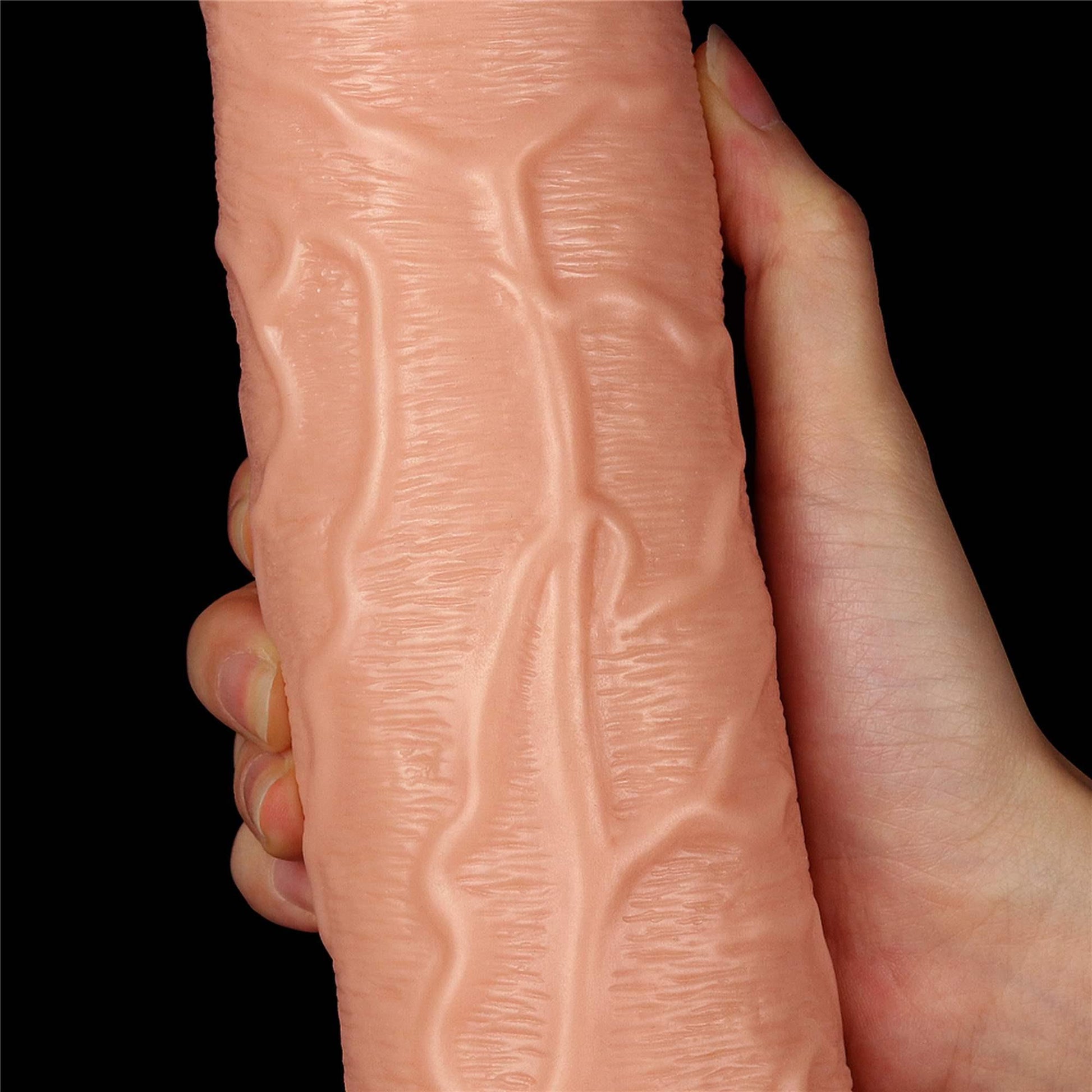4-Grube ogromne dildo z przyssawką wibracje 28 cm-4