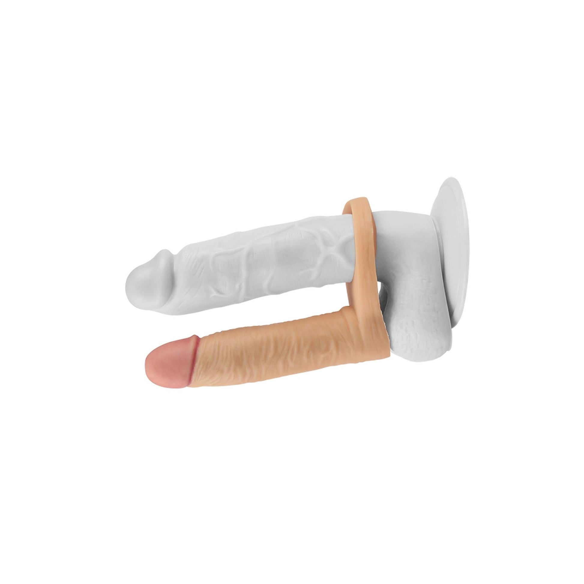 2-Gumowy analny strap-on otwór na penisa giętki 15cm-2