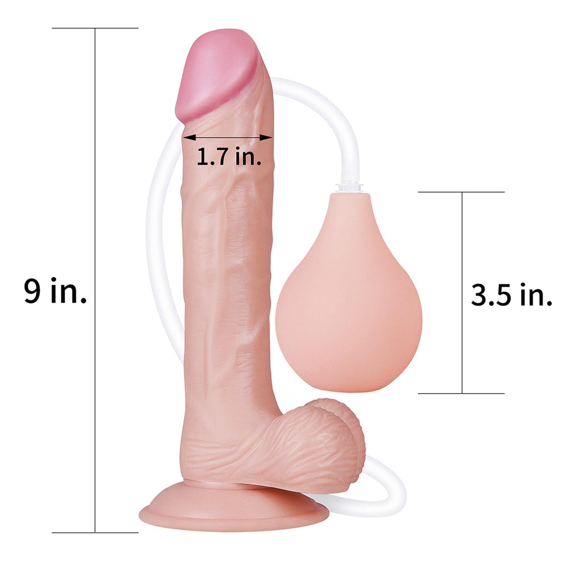 7-Gumowe dildo pompowane penis wytrysk przyssawka-7