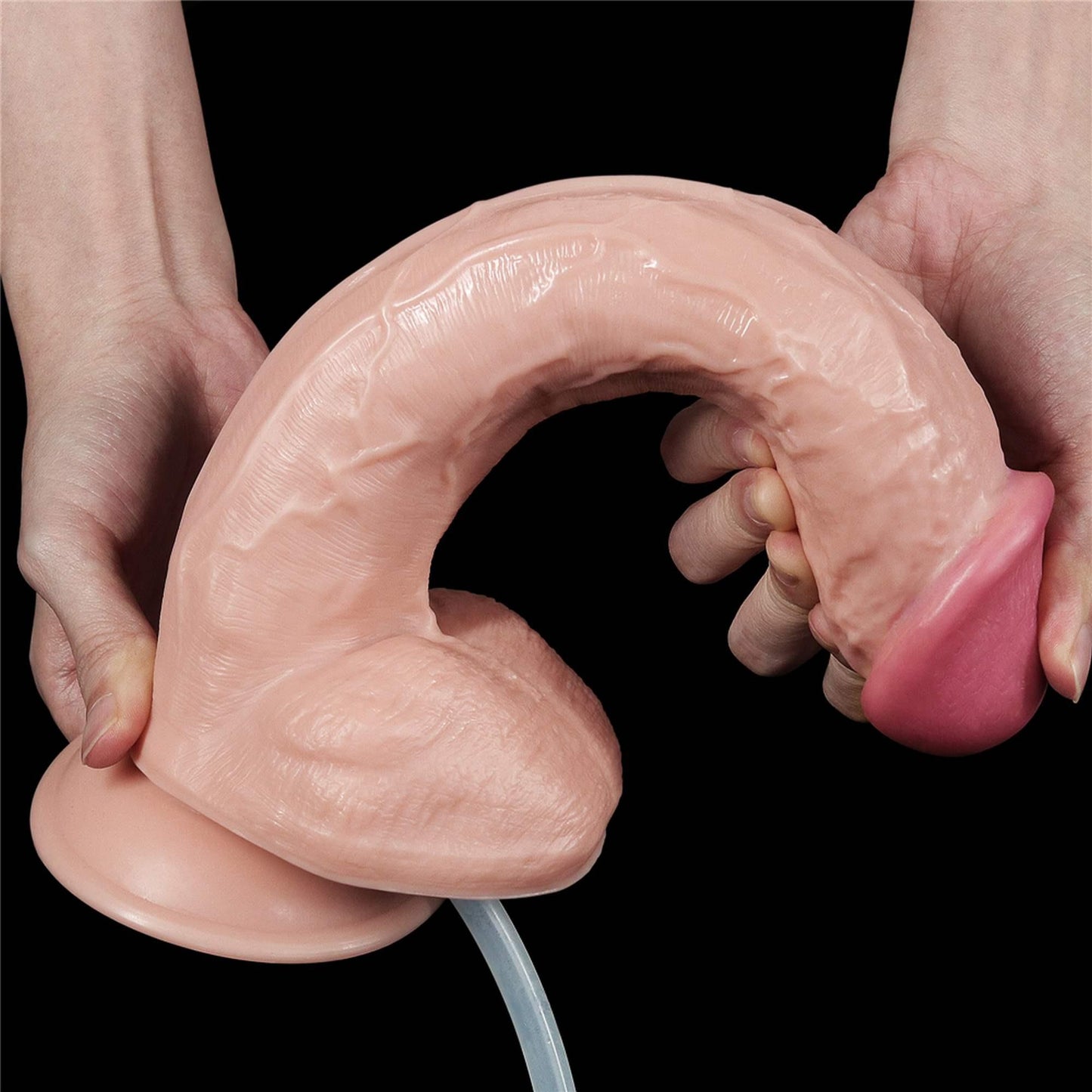 3-Dildo realistyczne z przyssawką i wytryskiem penis-3
