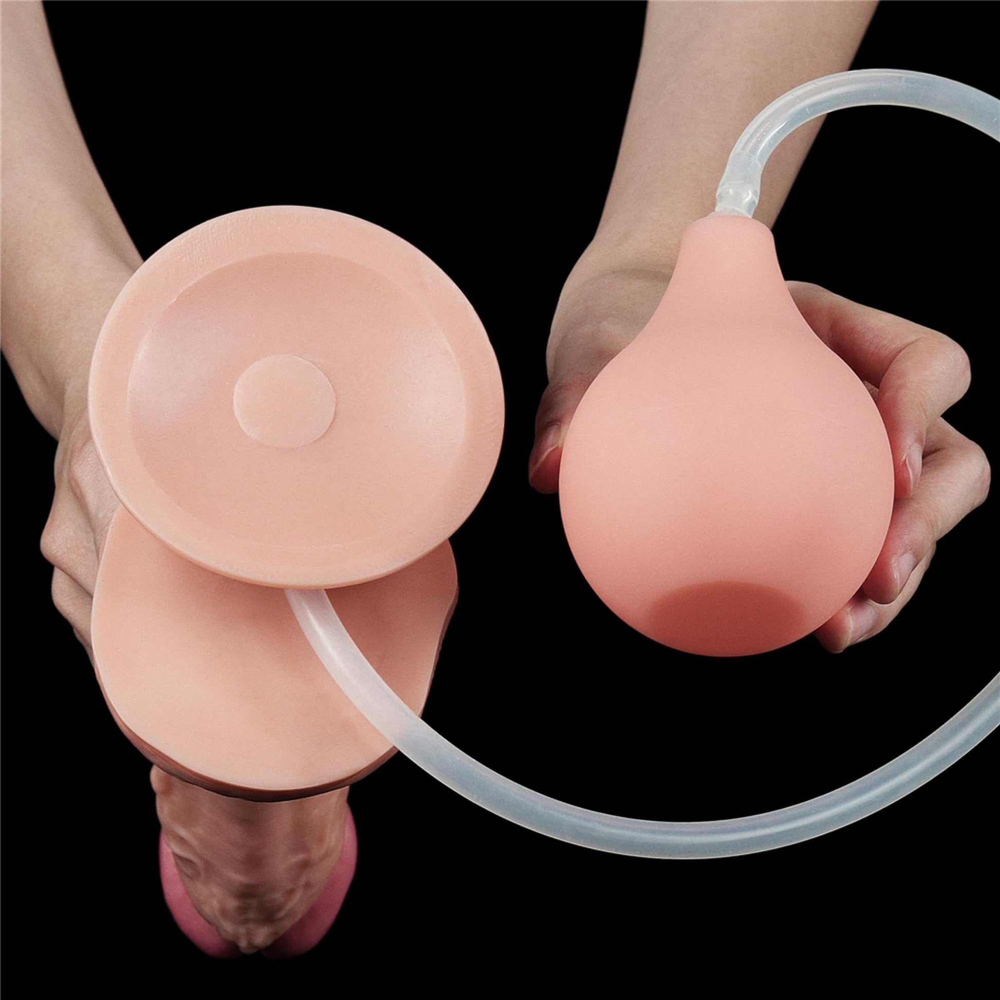 4-Dildo realistyczne z przyssawką i wytryskiem penis-4