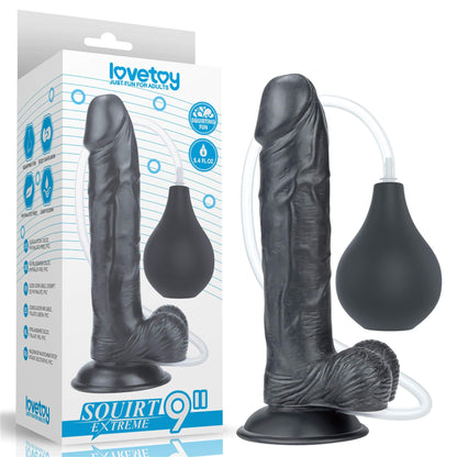 1-Duży czarny penis z przyssawką i wytryskiem dildo-1