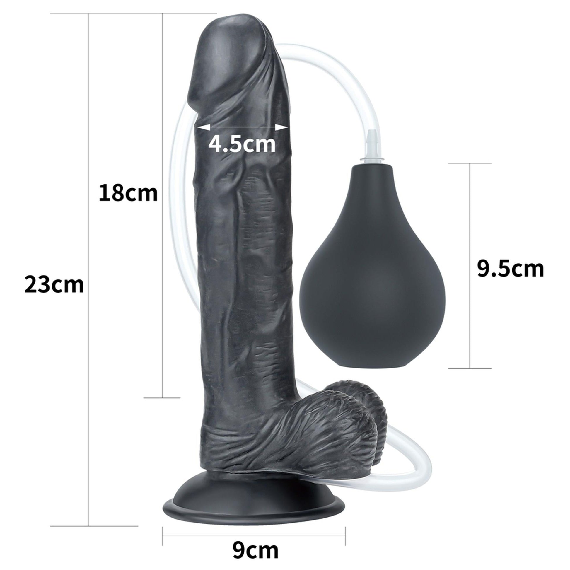 2-Duży czarny penis z przyssawką i wytryskiem dildo-2