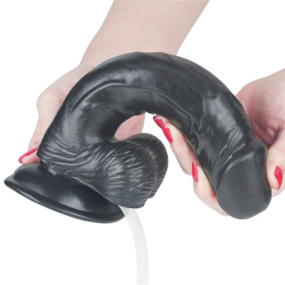 5-Duży czarny penis z przyssawką i wytryskiem dildo-5