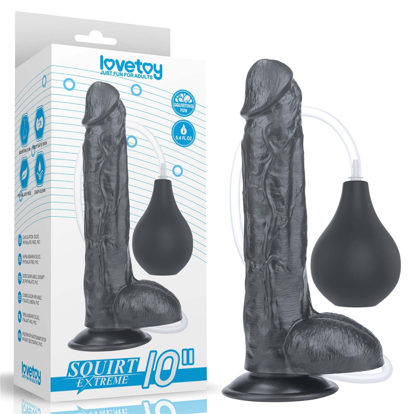 6-Żylasty czarny penis z przyssawka wytryskiem 20 cm-6