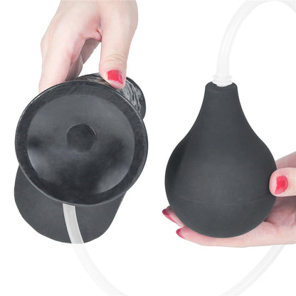 7-Żylasty czarny penis z przyssawka wytryskiem 20 cm-7