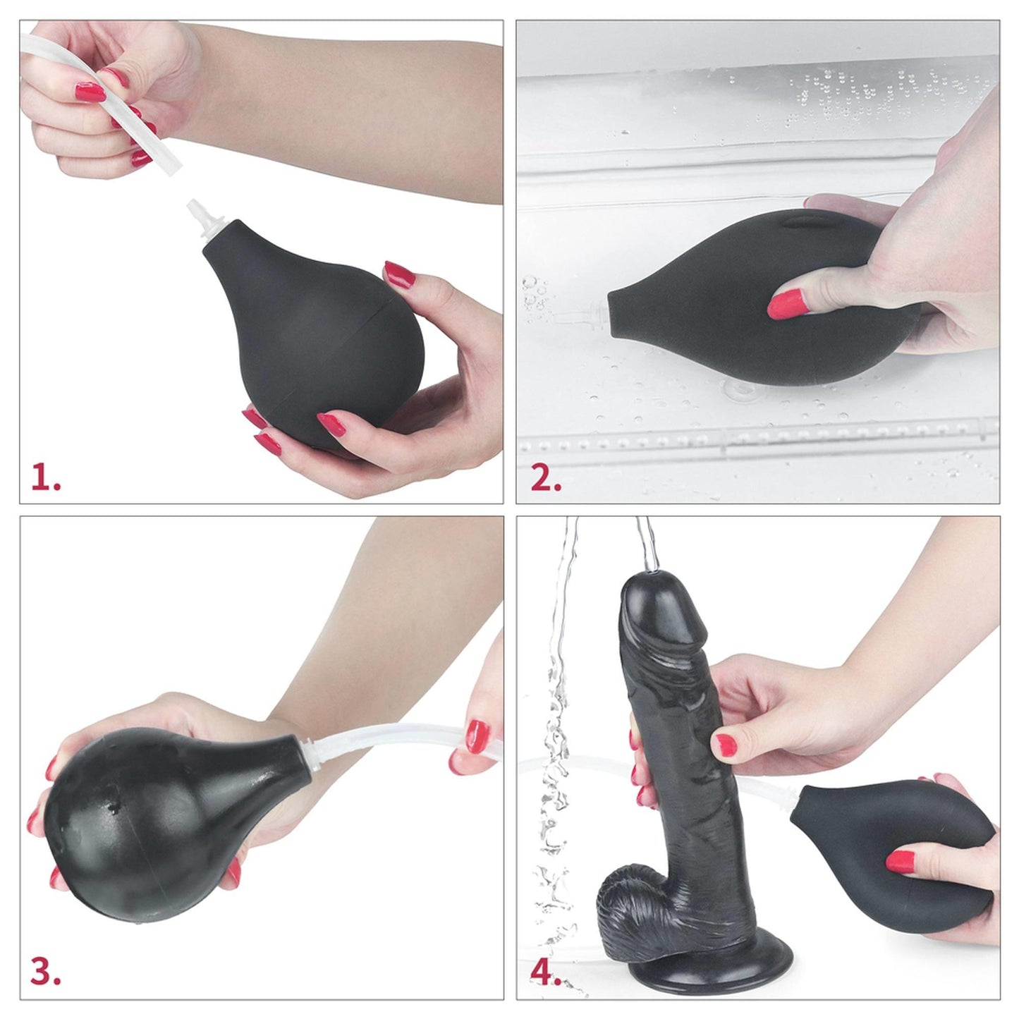 11-Żylasty czarny penis z przyssawka wytryskiem 20 cm-11