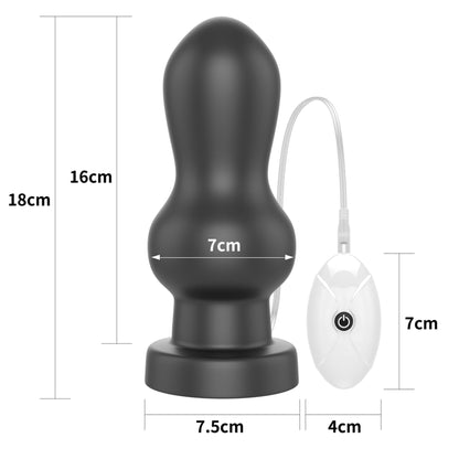 2-Czarny gumowy korek analny z trzema wibracjami-2