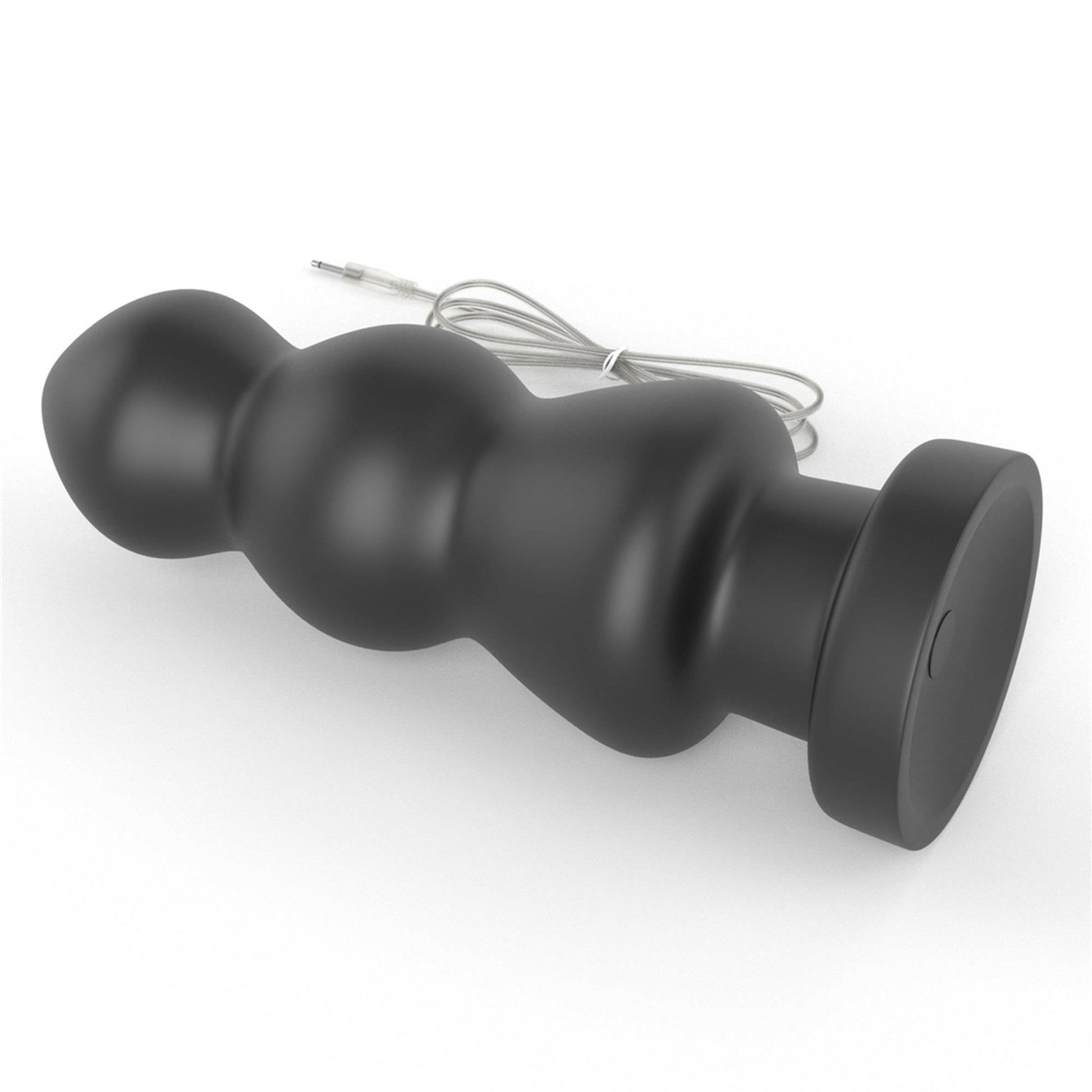 5-Duży czarny silikonowy korek analny wibracja 20 cm-5