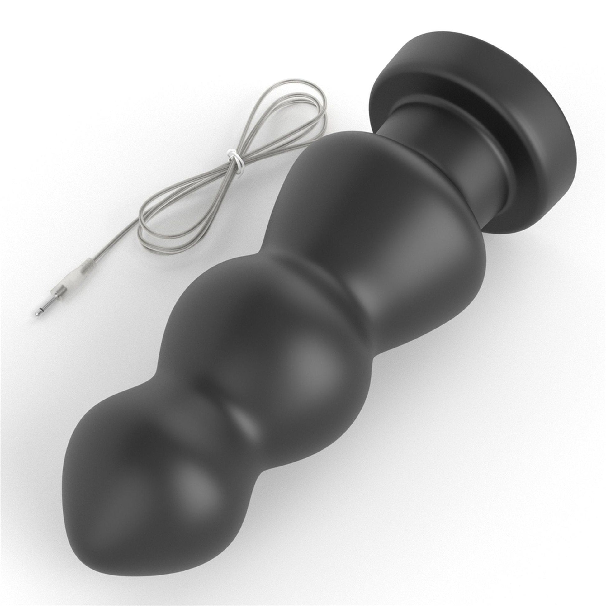 6-Duży czarny silikonowy korek analny wibracja 20 cm-6