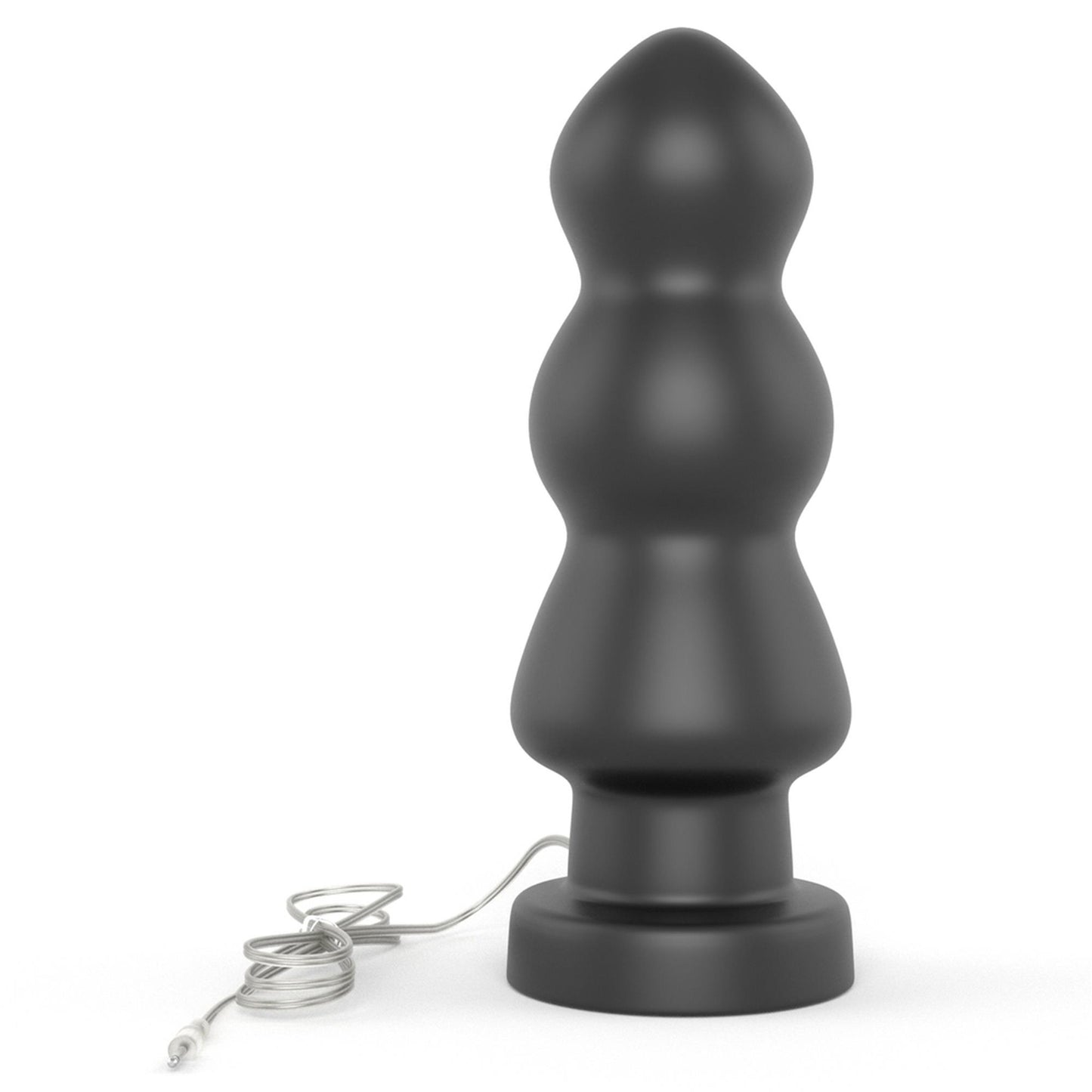 9-Duży czarny silikonowy korek analny wibracja 20 cm-9