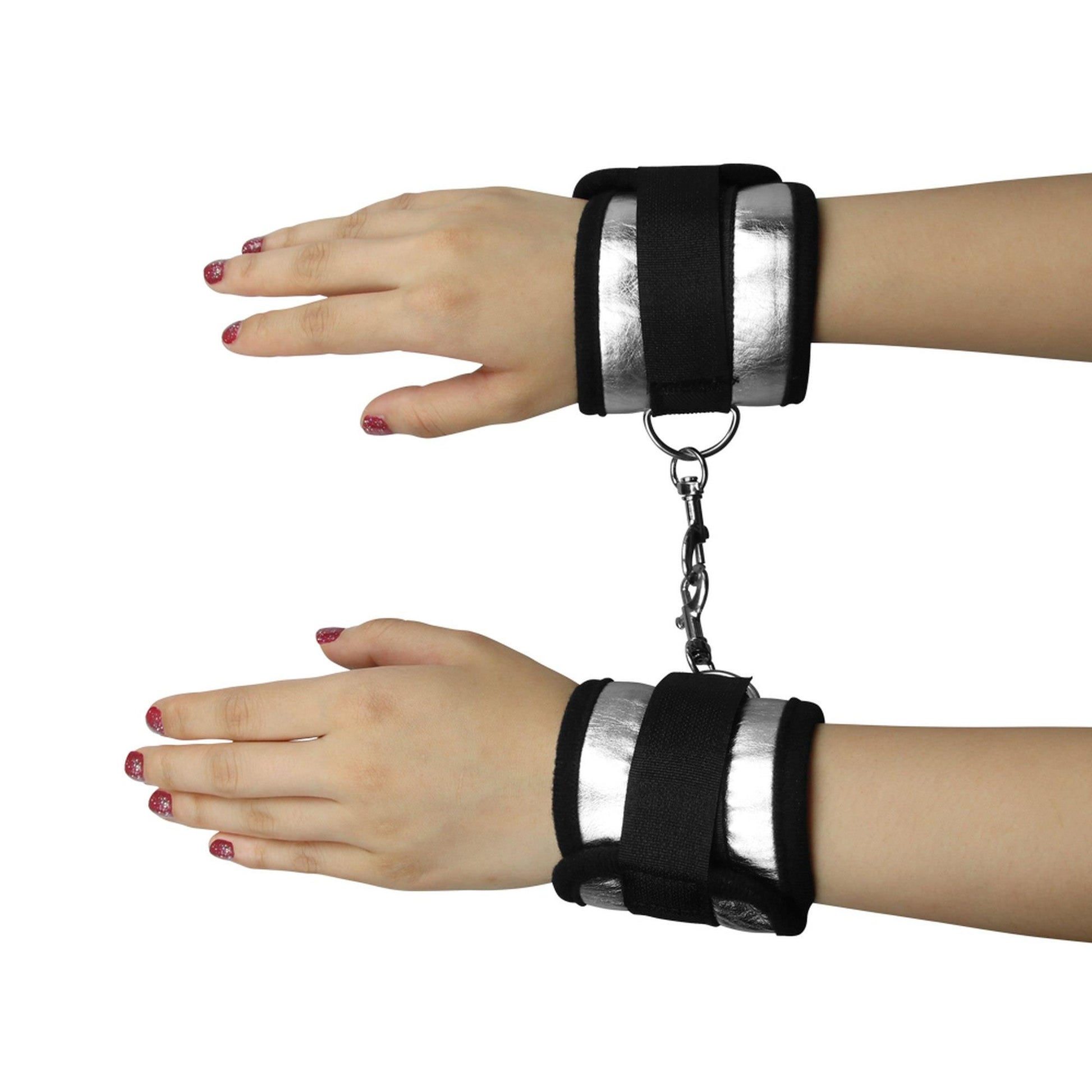 6-Luksusowe kajdanki do bondage mocne kolor czarny-6