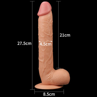 8-Super giętkie dildo z przyssawką i jądrami 27,5 cm-8