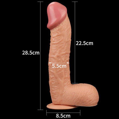 8-Duży żylasty cielisty penis z przyssawką 28,5 cm-8