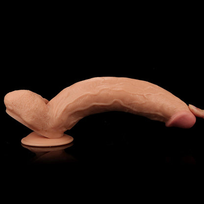 7-Śniady żylasty penis duże dildo z przyssawką 30 cm-7