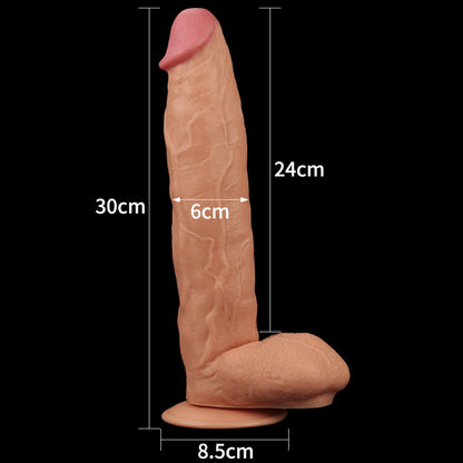 8-Śniady żylasty penis duże dildo z przyssawką 30 cm-8