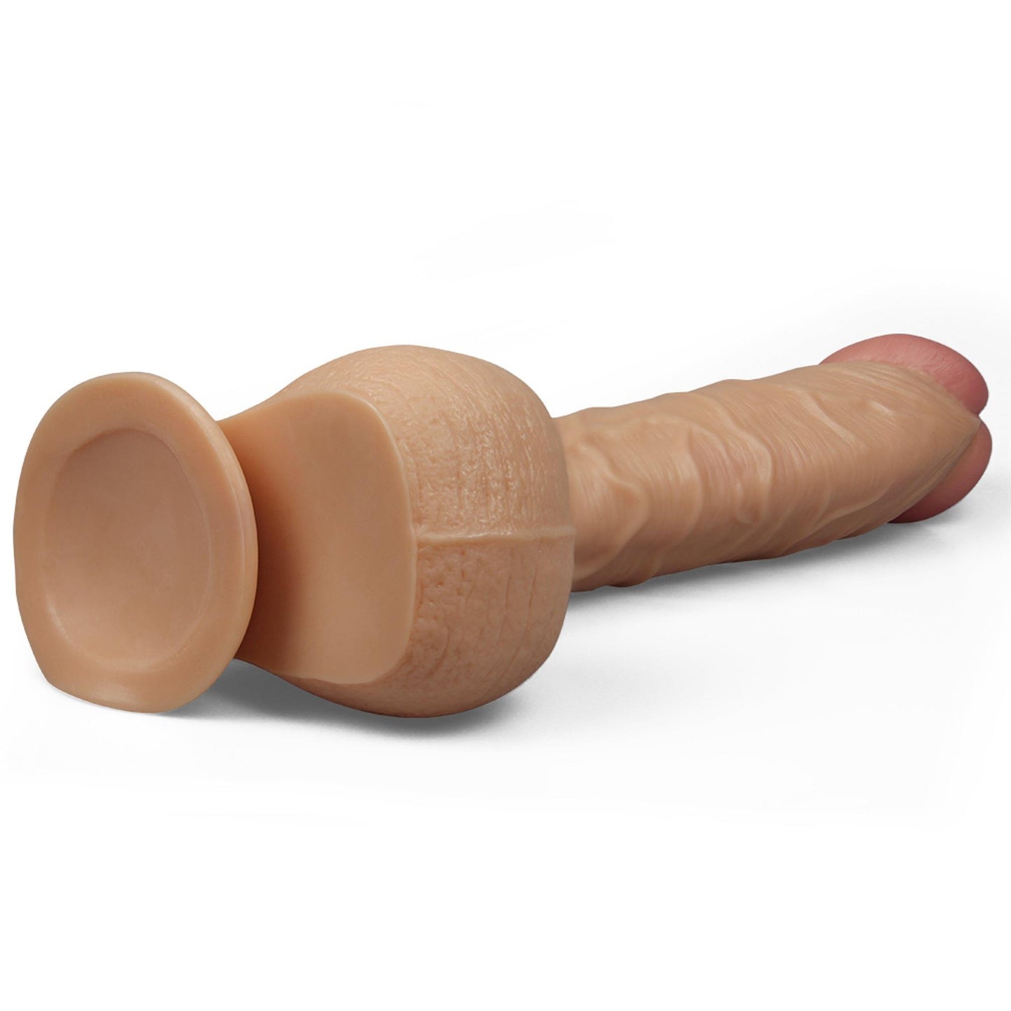 3-Lekko zakrzywione cieliste dildo z przyssawką 33cm-3