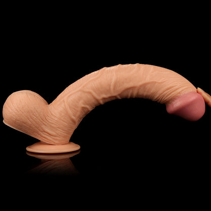 6-Lekko zakrzywione cieliste dildo z przyssawką 33cm-6
