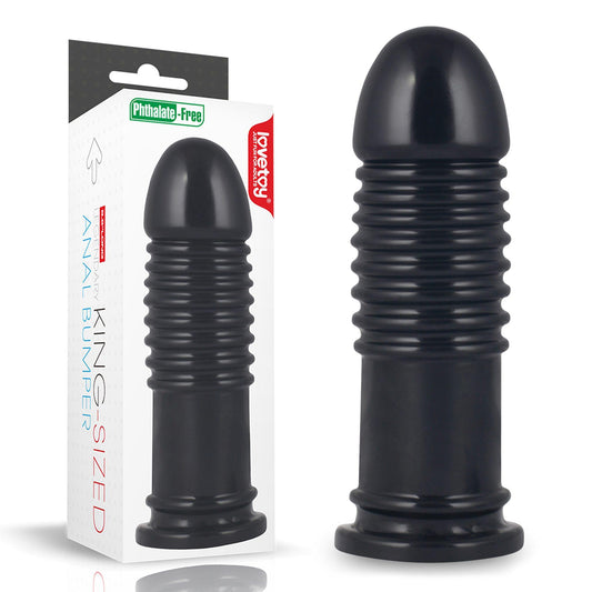 1-Czarny korek analny duży z pierścieniami 20 cm-1