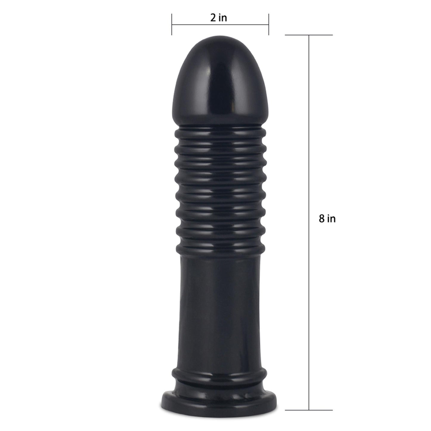 4-Czarny korek analny duży z pierścieniami 20 cm-4