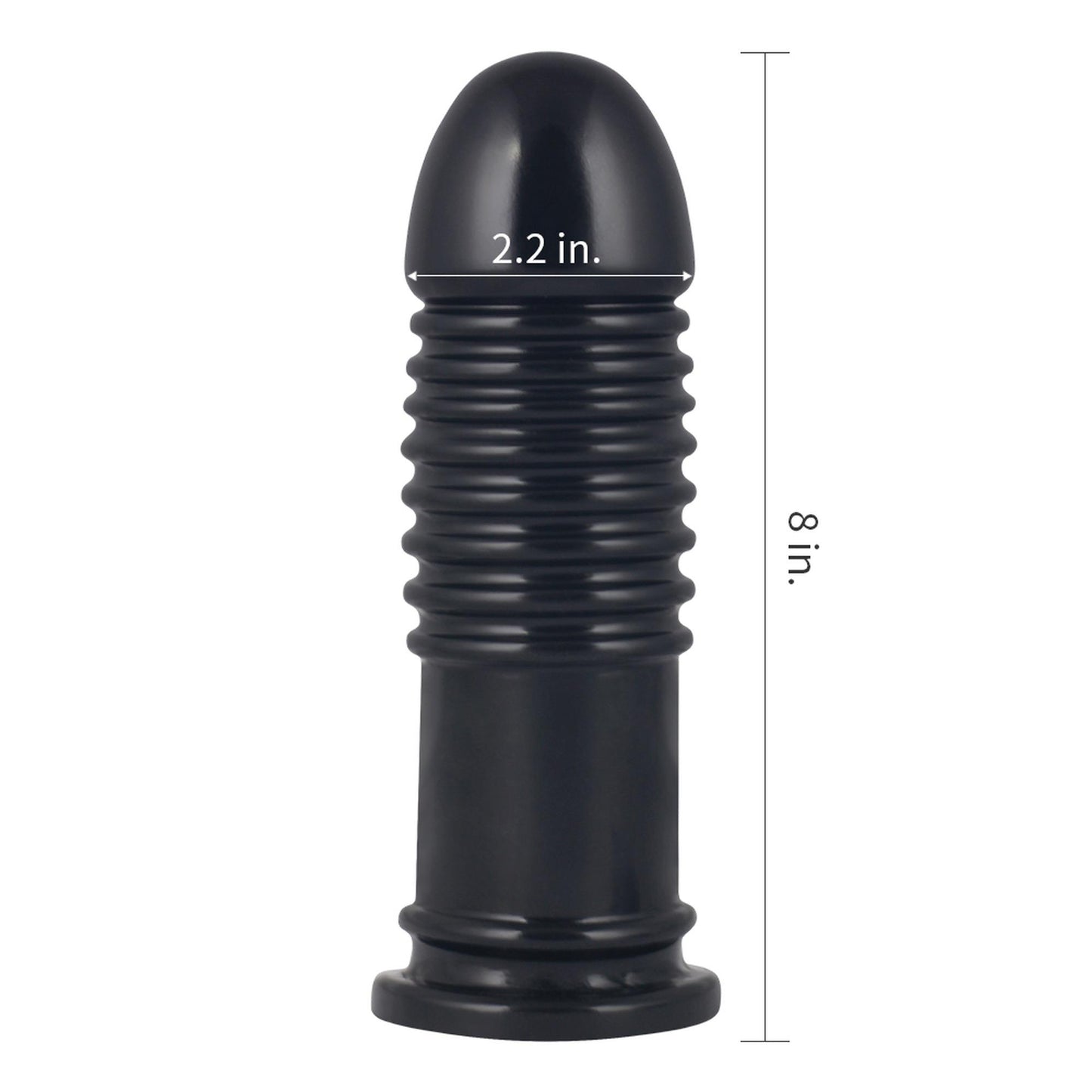 8-Czarny korek analny duży z pierścieniami 20 cm-8