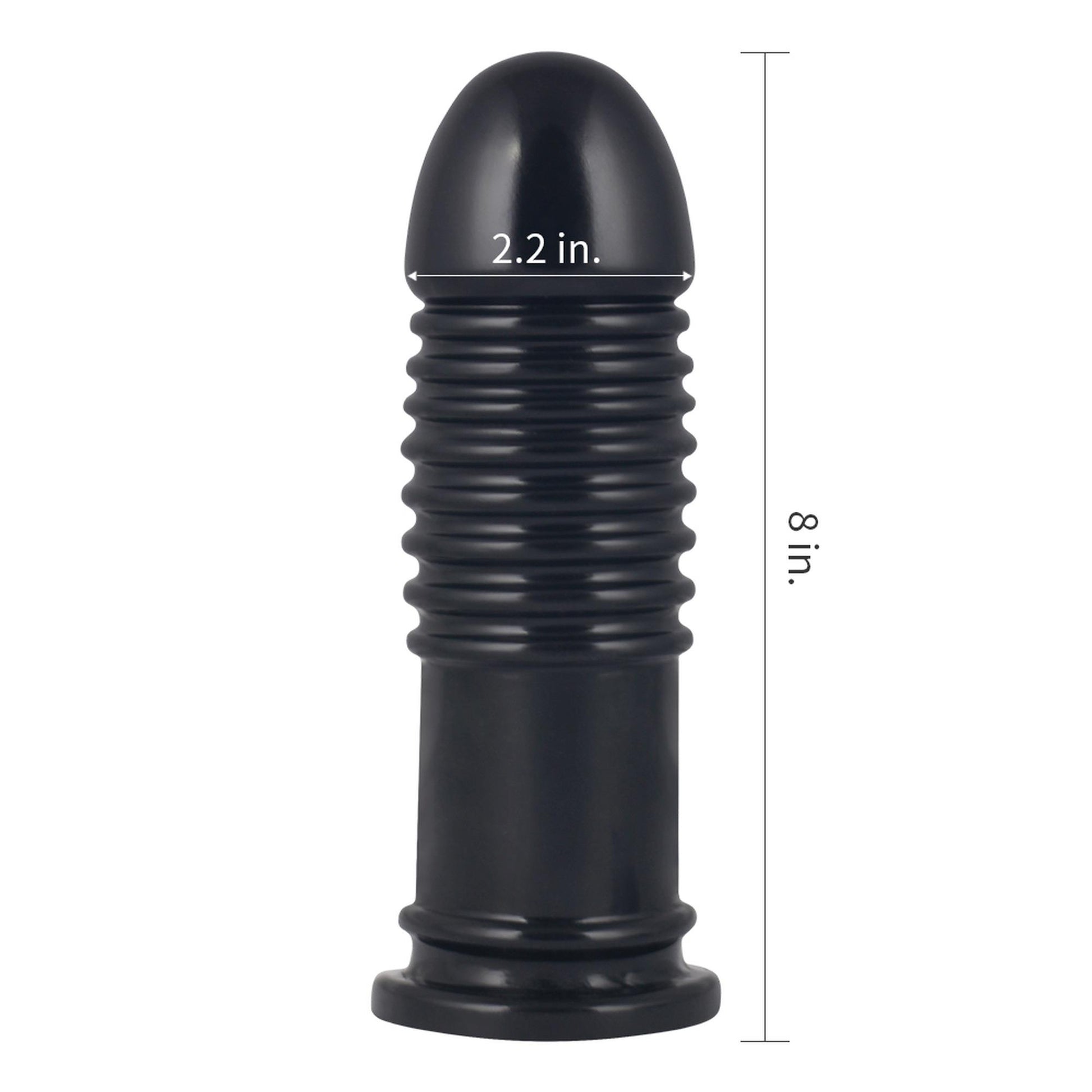 8-Czarny korek analny duży z pierścieniami 20 cm-8