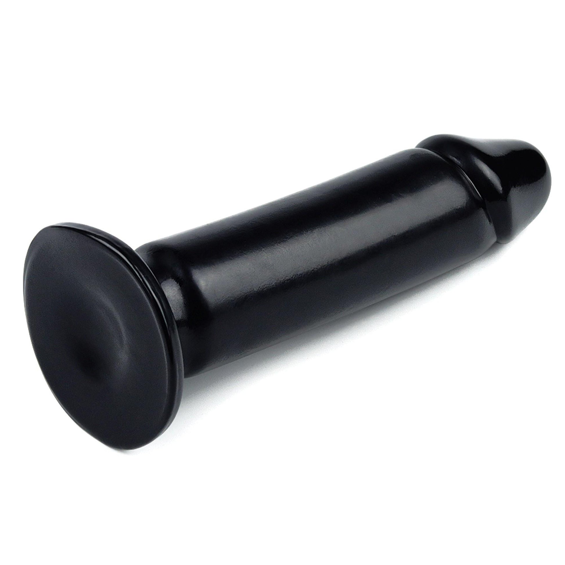 3-Czarny lateksowy penis dildo giętki z przyssawką-3