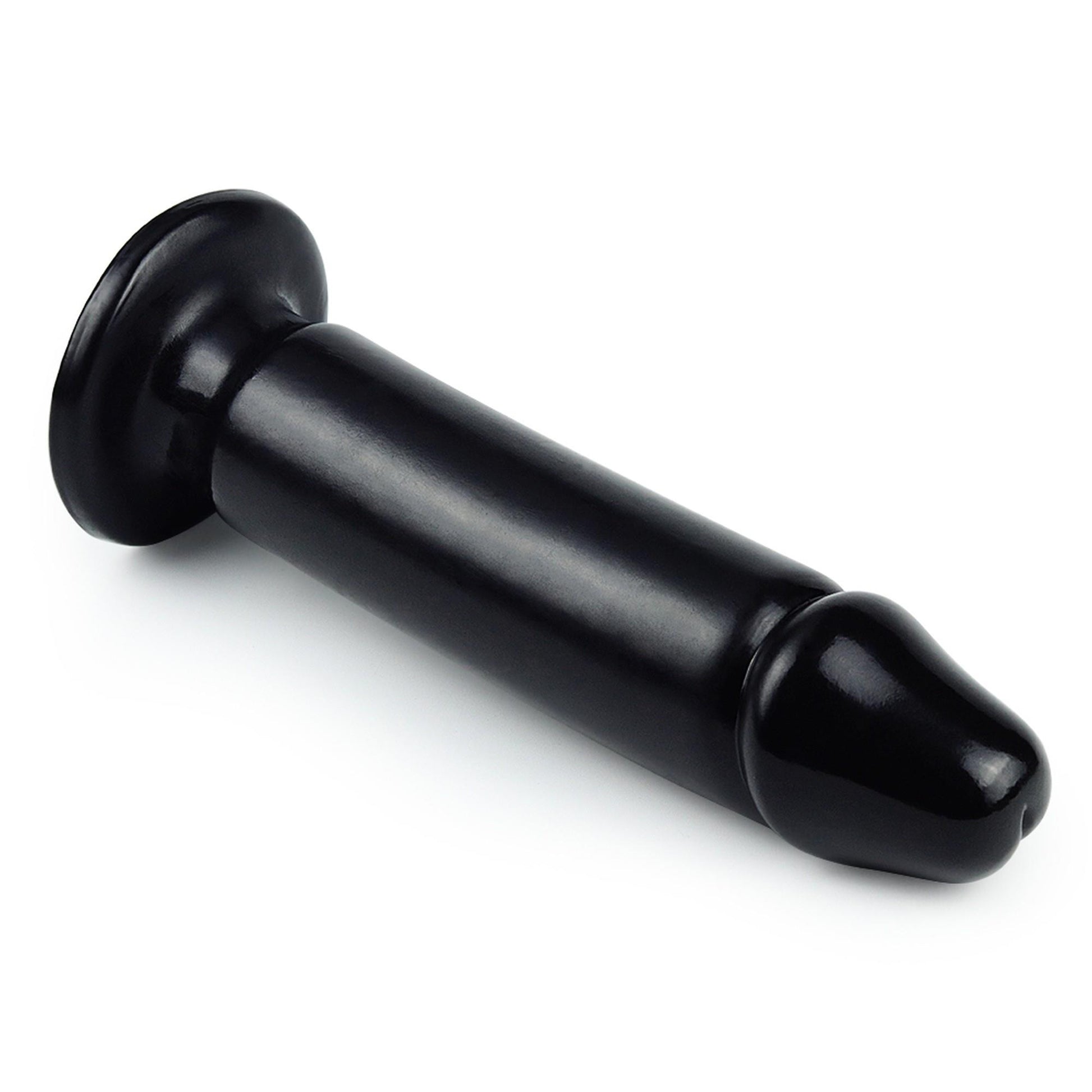 4-Czarny lateksowy penis dildo giętki z przyssawką-4