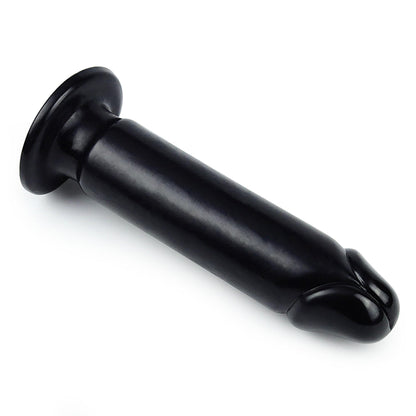 5-Czarny lateksowy penis dildo giętki z przyssawką-5