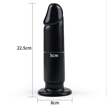 7-Czarny lateksowy penis dildo giętki z przyssawką-7